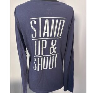 Dallas Cowboys Women's Long Sleeve V-Neck‎ T-Shirt Size L Stand Up Shout NWT